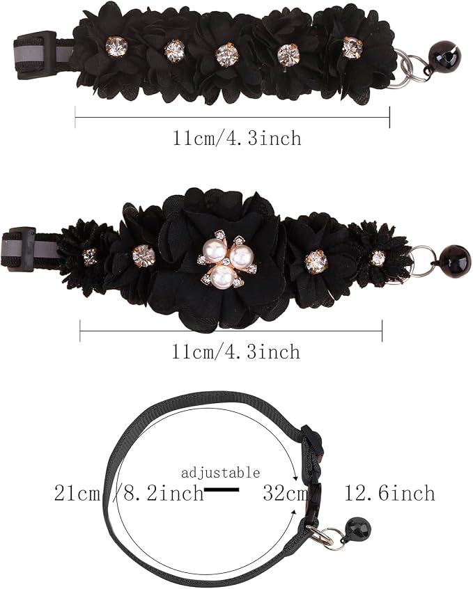 2 Pack Cat Collar Pink Floral - Image 2
