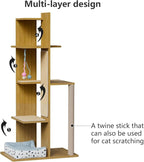PAKASEPT 65.5" Tall Cat Tree, Cat Bed, Cat Balls, Freestanding Wooden Cat - Image 5
