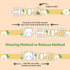 2 Pack Cotton Breakaway Cat Collar Green and Yellow Flowers Pendant Cute Kitten - Image 7