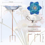 MUMTOP Bird Baths for Outdoors Glass Bird Bath Bowl Outdoor Bird Feeder Flower - Image 9
