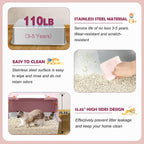Vivifying Pink Stainless Steel Covered Cat Litter Box – Odor-Control, - Image 6