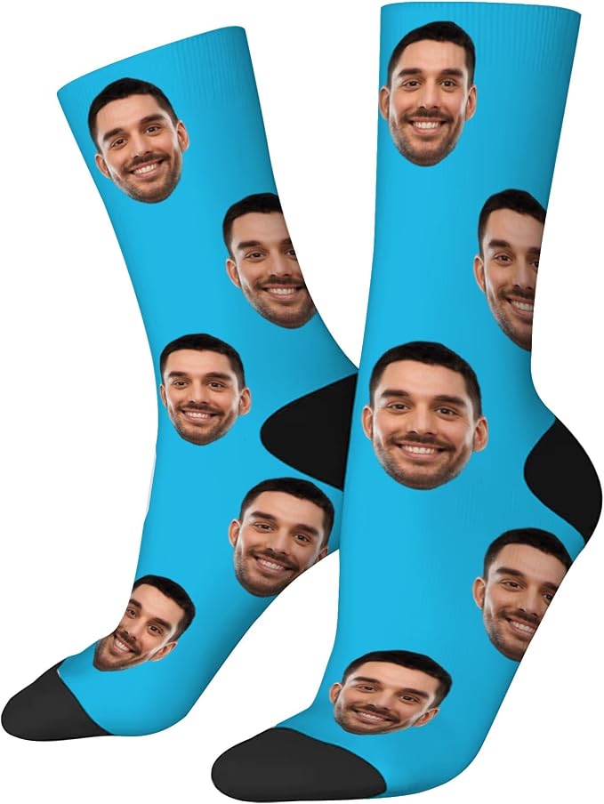 D-Story Custom Face Socks, Personalized Photo Picture on Socks, Unisex Athletic by Enjoy-yjl