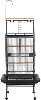 VEVOR Bird Cage, 32.7 x 31.1 x 82.7 inch, Open Flat Top, Wrought Iron Bird - Image 9