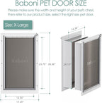 Baboni Pet Door for Wall, Steel Frame and Telescoping Tunnel, Aluminum Lock - Image 2