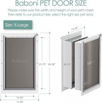 Baboni Pet Door for Wall, Steel Frame and Telescoping Tunnel, Aluminum Lock - Image 4