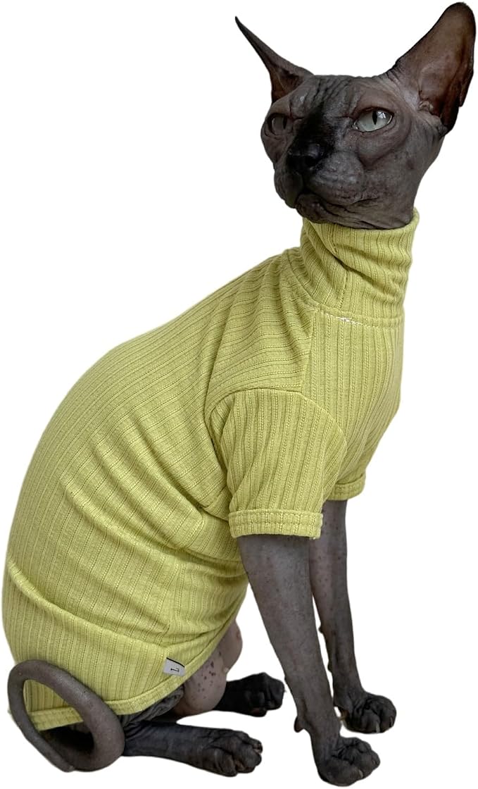 Sphynx Cats Shirt Cat Turtleneck Cotton Sweater Pullover Kitten T-Shirts by Kitipcoo
