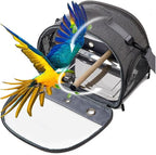 Bird Travel Carrier with Stainless Steel Tray, Lightweight Breathable Parrot - Image 8