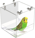 Hanging Cube Bird Bath Cage, Transparent Bird Bathtub Bath Shower by Xxmbbjy