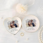 Personalized Couple Portrait Photo Ring Dish Engagement Gift, Ring Holder Dish - Image 4