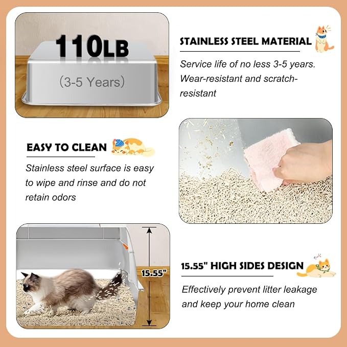 Vivifying Stainless Steel Litter Box - Image 4
