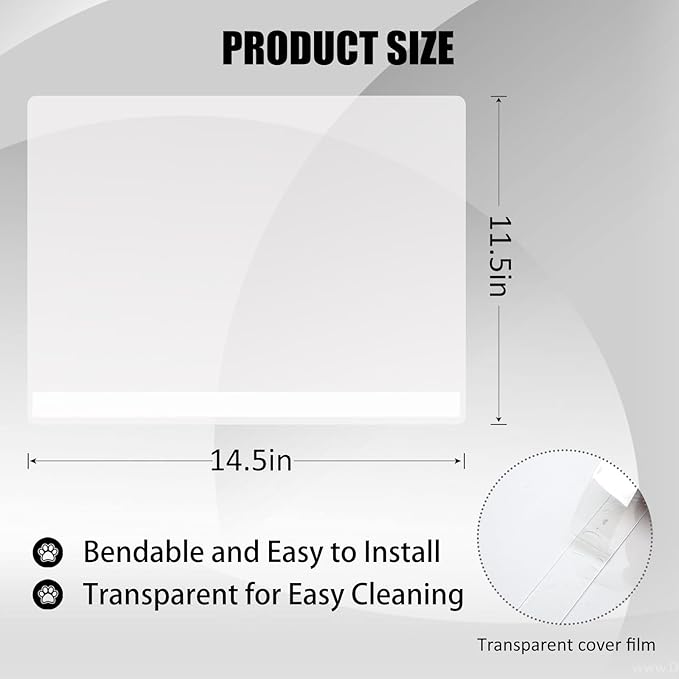 9PCS Cat Litter Box Pee Shields, Transparent Easy Clean Splash Guard - Image 2