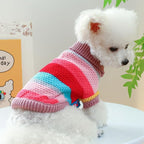 Rainbow Puppy Sweater for Small Dog Pullover Knitted Dog Sweatshirt Cable Cat - Image 4