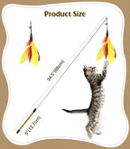 Pawaboo Feather Teaser Cat Toy, Interactive Feather Wand Cats Toy Flying - Image 7