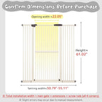 Lumizone Extra Tall Cat Gate 61.02" High Pressure Mounted Extra Wide - Image 2