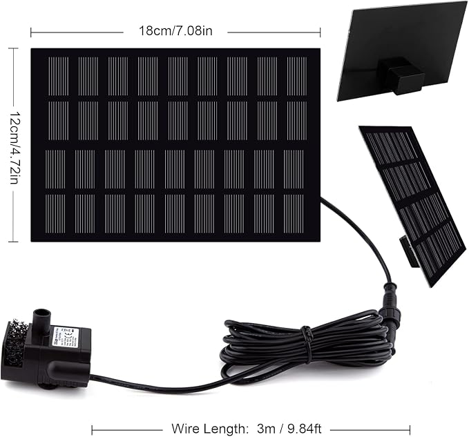 Solar Fountain Pump for Bird Bath, - Image 3