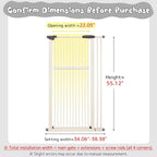 Lumizone Extra Tall Pet Gate 55.12" High Pressure Mounted 34.06"-38.38" Extra - Image 2