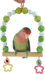Wooden Bird Swing Perch for Parakeet, Small Birds Hanging Cage Stands - Image 2