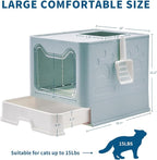 Cat Litter Box with Litter Mat and Scoop, Large Covered Litter Box with Lid - Image 3