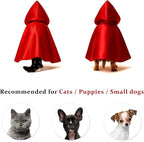 Red Cat Cloak with Hood for Indoor Cats, Funny Superhero Cosplay Halloween - Image 3
