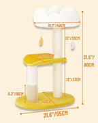 Happi N Pets Cloud Cat Tree, 31.5in Multi-Level Indoor Cat Tower - Image 3