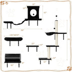 NUNU LAB 14-in-1 Cat Wall Shelves Set, Wall-Mounted Cat Climber - Image 2