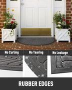 tchdio Door Mat Outdoor Indoor Entrance Doormat-Semicircular Durable Rubber Non - Image 4