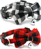 Breakaway Cat Collar with Bell and Bow, Bowtie Puppy Collars by YOUALSO