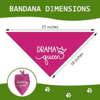 Drama Queen Printed Dog Bandana Funny Dogs Mom Birthday Gifts Pink Dog Bandana - Image 2