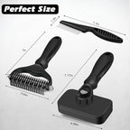 3PCS Self Cleaning Slicker Brush & Pet Grooming Rake & Flea Comb - Image 7