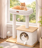 Modern Cat Tree for Indoor Cats, Nordic Loft Style, Wooden Cat Tower by Purrlato