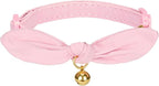 Bunny Ear Cat Collar with Bell and Bow Tie, Breakaway Cute Bowtie Kitten Collars by YUDOTE