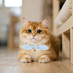Bunny Ear Cat Collar with Bell and Bow Tie, Breakaway Cute Bowtie Kitten Collars - Image 6