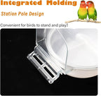 Bird Bath Box for Cage, Parrot Hanging Planet Bathtub No-Leakage Transparent - Image 7