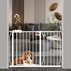 Safety Baby Gates for Doorway Stairs 43.5-48 Inch Extra Wide Child Gate for Kid by FlowerFrail