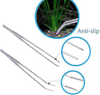 15in Aquascaping Tools, 4 in 1 Long Aquarium Tweezers Scissors Spatula - Image 3