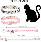 2 Pack Cotton Breakaway Cat Collar Pink and Black Heart Shaped Pendant Cute - Image 4