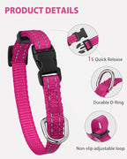 Joytale Small Dog Collar, Reflective and Adjustable Nylon Collar - Image 4