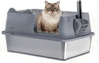 Stainless Steel Cat Litter Box, Open Top High-Sided Metal Litter Box by LCZLBRRD