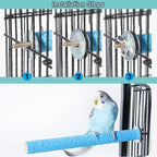 Hamiledyi 4 PCS Parrot Perch Stand Toy 7.9x0.8inch Bird Cage Perch Natural Paw - Image 6