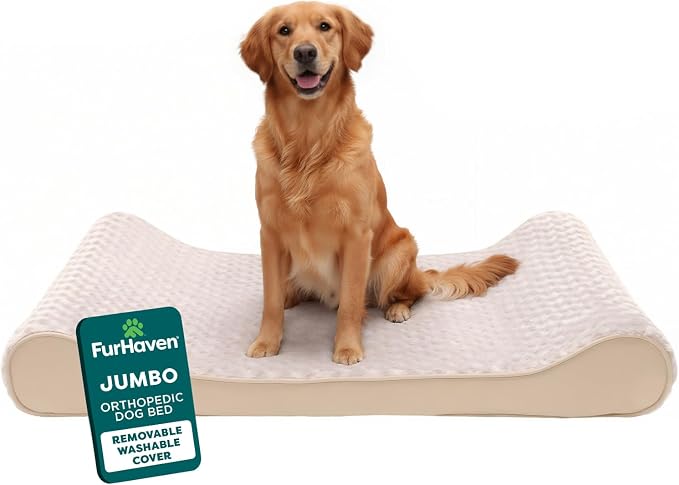 FurHaven Orthopedic Dog Bed for Large Dogs, Luxe Lounger Contour Mattress by FurHaven