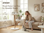 Wood Flower Cat Tree, Modern Cat Tower - Image 4