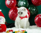 Christmas Cat Collar 2 Pack Cotton Bowtie Cat Collars Glittery Snowflakes Cute - Image 7