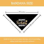 Happy Birthday Daddy Dog Bandana Black Puppy Bandanas Birthday Decorations - Image 2