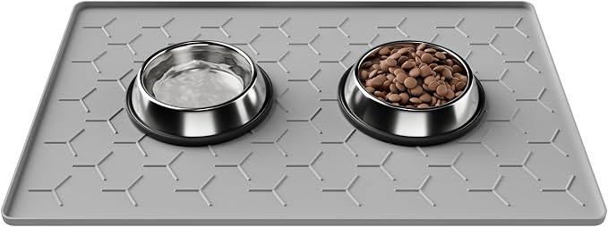 Pieviev 24''x16'' Dog Cat Food Bowl Mat, Silicone Waterproof Food Grade Pet by Pieviev