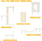 NUNU LAB Cat Wall Shelves, 10-in-1 Wall-Mounted Cat Furniture Set, Large Cat - Image 4