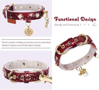 PetsHome Cat Collar, Dog Collar, PU Leather Adjustable Pet Collar - Image 3