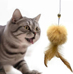 Cat Toys - Rainbow Wand, Feather Flips Plush Ball, Interactive Feather Teaser - Image 5