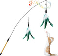 Pawaboo Feather Teaser Cat Toy, Interactive Feather Wand Cat Toy Flying Feather by Pawaboo