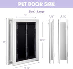 Sliver Pet Door with Panels, Aluminum Dog Door with Automatic Closing Magnetic - Image 2
