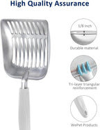 WePet Cat Litter Scoop, Aluminum Alloy Sifter, Kitty Metal Scooper, Deep Shovel - Image 4